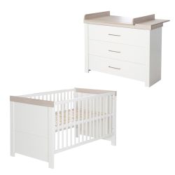 Roba Zimmerset Lucy 2-teilig Kombi-Kinderbett 70x140cm & Wickelkommode