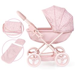 Bayer Design Puppenwagen Cosy mit Wickeltasche Herzchen rosa altrosa