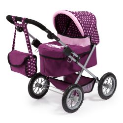 Bayer Design Puppenwagen Trendy mit Wickeltasche Herzen Einhorn pflaume lila