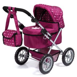 Bayer Design Puppenwagen Trendy Bordeaux Punkte Fee