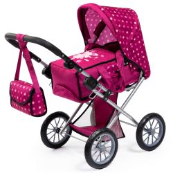 Bayer Design Puppenwagen City Star mit Wickeltasche Punkte Fee bordeaux