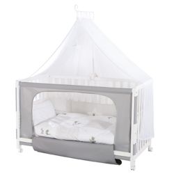 Roba Room Bed Kinderbett Beistellbett Fox & Bunny 60x120 cm weiß lackiert