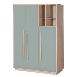 roba Kinderkleiderschrank Selva 3-türig Schrank Reed Green Virginia Chestnut