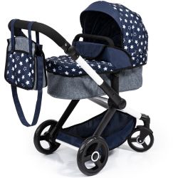 Bayer Design Kombi-Puppenwagen Xeo Sterne dunkelblau