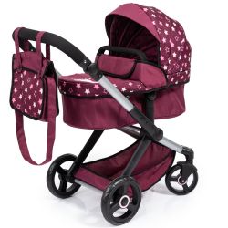 Bayer Design Kombi-Puppenwagen Xeo Sterne bordeaux