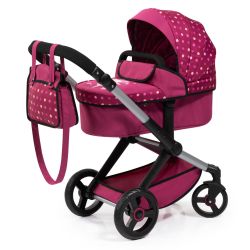 Bayer Design Kombi-Puppenwagen Xeo bordeaux Punkte Fee