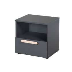 Roba Nachttisch Jara 1 Schublade 1 offenes Fach Anthrazit 45 x 45 x 41,5 cm