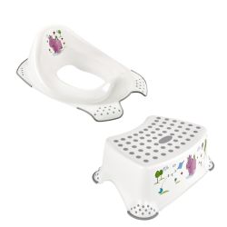 Keeeper 2-teiliges Set HIPPO Schemel einstufig & WC-Sitz / Toilettensitz weiß