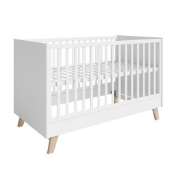 Roba Kombi Kinderbett Smile 70x140 Füße aus Eiche massiv Weiß