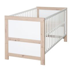 roba Babybett Malo 70x140 cm Gitterbett Holz weiß lackiert Dekor Artisan Eiche