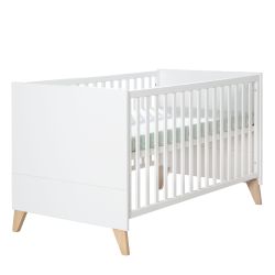 roba Kombi-Kinderbett Leon 70x140cm Babybett Schlupfsprossen Lattenrost Weiß