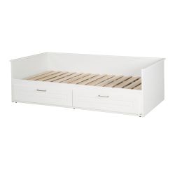 roba Tagesbett 90 x 200 cm ausziehbar Gästebett mit 2 Schubladen Holz weiß