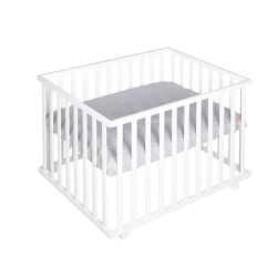 Roba Kids Laufgitter 100x75 weiss inkl. Schutzeinlage Style Silbergrau