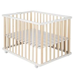 Roba Laufgitter klappbar bicolor 75x100cm platzsparendes Rollen