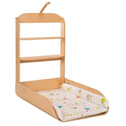 roba Wandwickelregal klappbares Wickelregal Holz gebogen inkl. Unterlage Folie