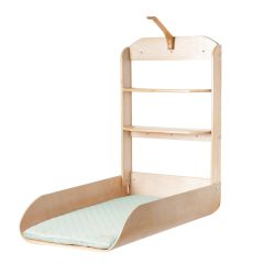Roba Kids Wandwickelregal inkl. Wickelauflage Frosty green - natur lackiert