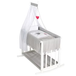 Roba Stuben- & Beistellbett Adam & Eule 4in1 Babybett Wiege & Kinderbank