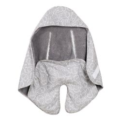 Roba Baby-Einschlagdecke miffy für alle Autositze & Kinderwagen Grau