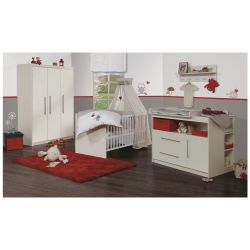 Roba Kinderzimmer - Set MAREN 3-teilig mit breiter Wickelkommode Dekor weiß