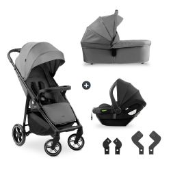 Hauck Buggy Shop N Care Trio Set Grey inkl. Babyschale und Zubehör