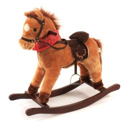 Bayer Chic 2000 Schaukelpferd Cowboy 46 cm mit Sound rostbraun