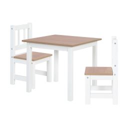 Roba Kindersitzgruppe Woody 2 Stühle & 1 Tisch Weiß lackiert