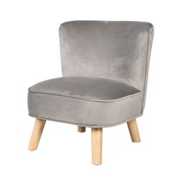 Roba Kindersessel Lil Sofa bequemer Sessel mit Holzfüßen Grau