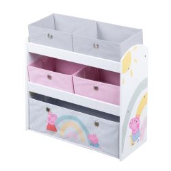 Roba Kids Spielregal Aufbewahrungsregal 5 Stoffboxen Peppa Pig - weiß