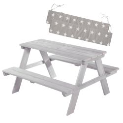 roba Outdoor+ Sitzgruppe Picknick for 4 mit Sitzkissen wetterfest grau
