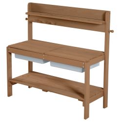 Roba Matschküche Outdoor+ teakfarben mit abnehmbarer Abdeckung