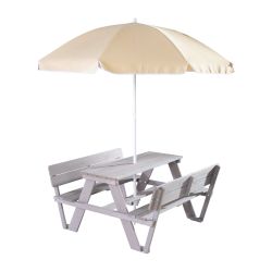 roba Outdoor+ Set Sitzgruppe Picknick for 4 Rückenlehne Sonnenschirm