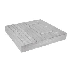 Roba Sandkasten Outdoor+ grau lasiert aufklappbare Sitzbank & 2 Spielwannen