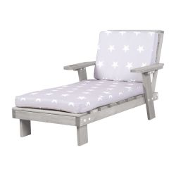 roba Kinder Gartenliege Sonnenliege + Polster Little Stars Wetterfest Grau
