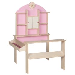 Roba Kids Verkaufsstand Kaufmannsladen rosa Holz Natur