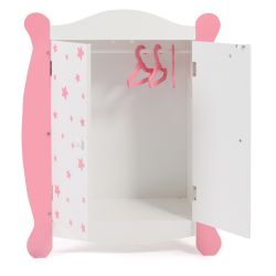 Bayer Chic 2000 Puppen-Kleiderschrank Stars pink mit Kleiderstange & Bügel
