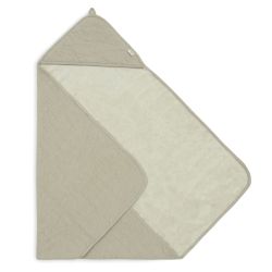 Jollein Kapuzenhandtuch Badetuch 75x75 cm Soft Waves Olive Green