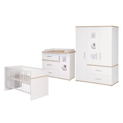 Roba Zimmerset Pia 3-teilig Babybett 70x140cm Wickelkommode & Schrank