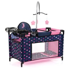Bayer Design Multibett für Puppen bis 46cm blau rosa Sterne Fee