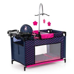 Bayer Design Multibett für Puppen bis 46cm blau pink Herzchen Einhorn