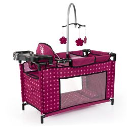 Bayer Design Multibett für Puppen bis 46cm bordeaux Punkte Fee