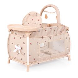 Bayer Design Multibett f&uuml;r Puppen Blumen Schleife beige