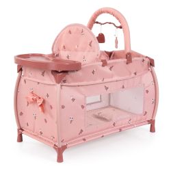 Bayer Design Multibett f&uuml;r Puppen Blumen Schleife rosa altrosa