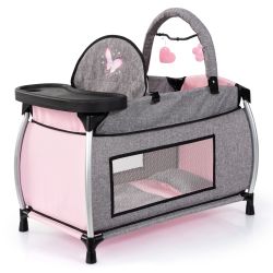 Bayer Design Multibett f&uuml;r Puppen Schmetterling rosa grau