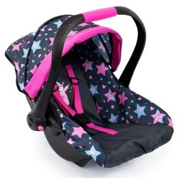 Bayer Design Puppen-Autositz mit Dach schwarz pink Sterne Fee