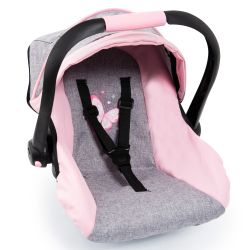 Bayer Design Puppen-Autositz mit Dach grau rosa Schmetterling