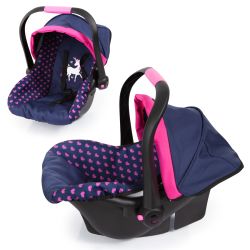 Bayer Design Puppen-Autositz mit Dach blau pink Herzchen Einhorn