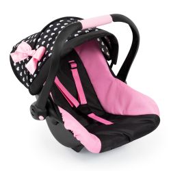 Bayer Design Puppenautositz Autositz mit Dach rosa schwarz Sterne Schleife