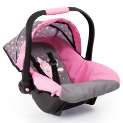 Bayer Design Puppen-Autositz mit Dach grau rosa Punkte Fee