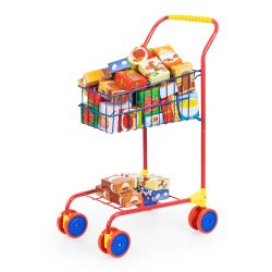 Bayer Design Einkaufswagen bunt mit Inhalt