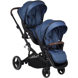 BabyGo Twinner Kombi Kinderwagen Twinner blue melange